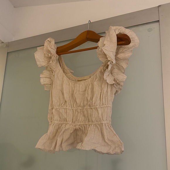 Ulla Johnson Cream Ruffle Blouse - Picture 1 of 3